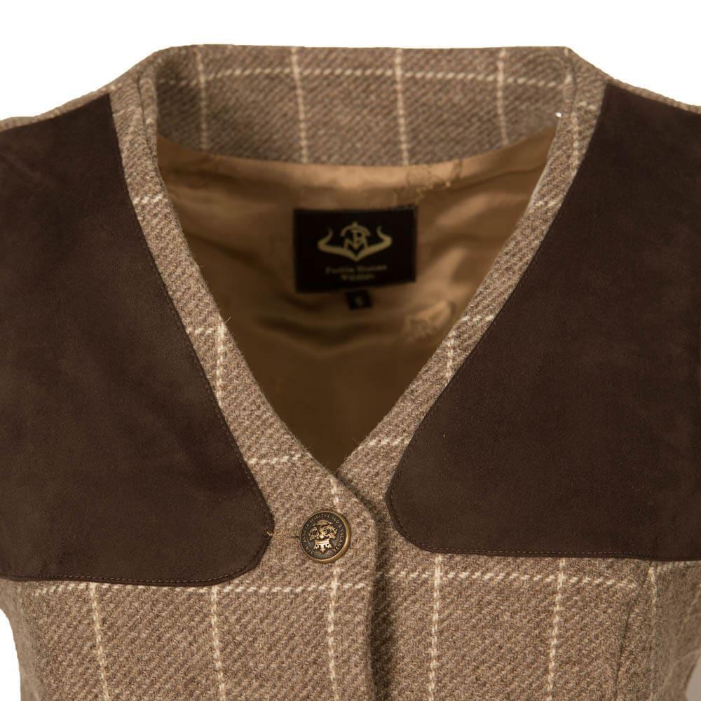 Chaleco Caza Mujer Pasión Morena 08043 Topo Tiro Tweed Refuerzos 3/5