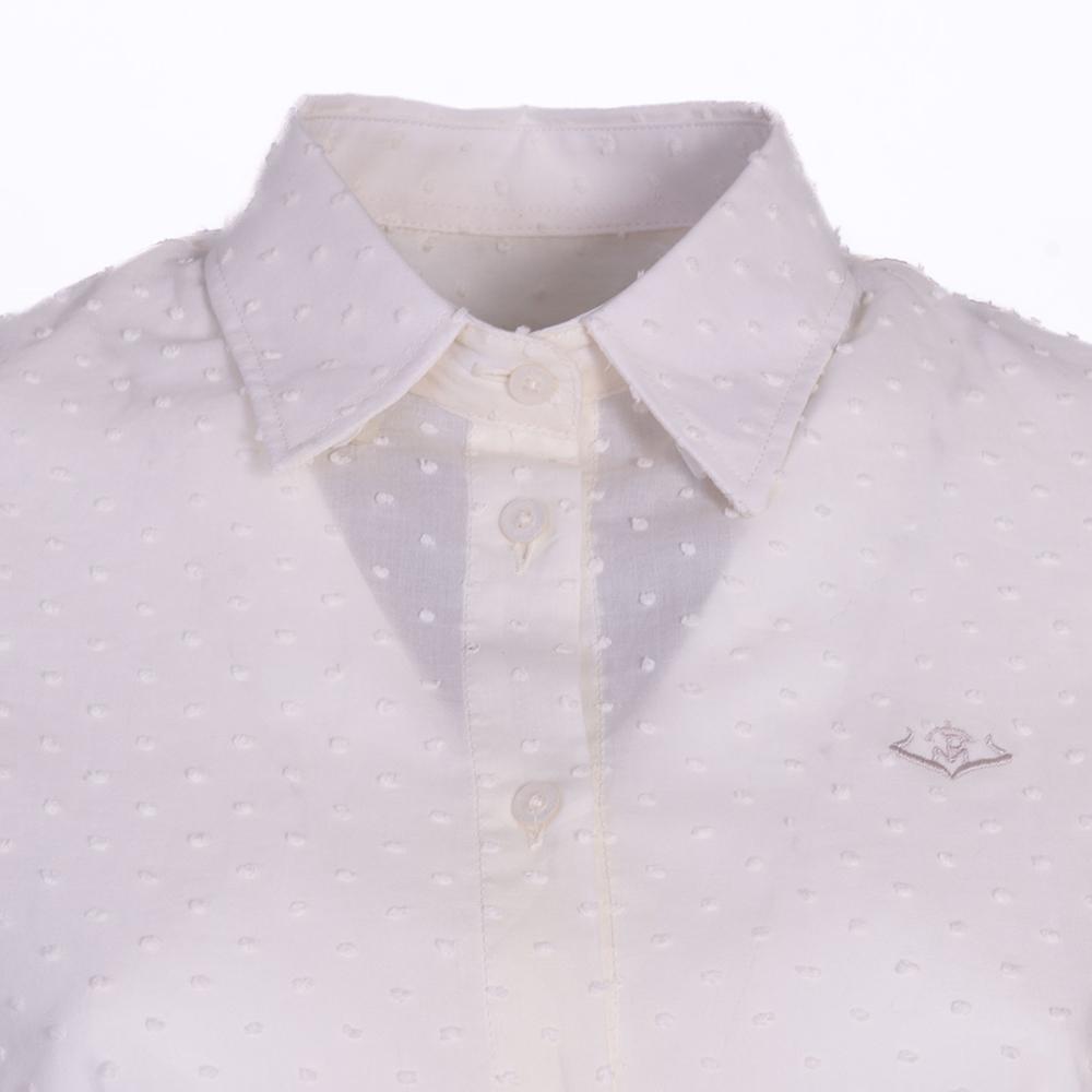 Camisa Caza Mujer Pasión Morena 02089 Beige Manga Larga Plumeti Lazo 2/6