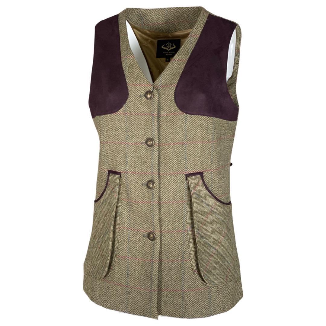 Chaleco Caza Mujer Pasión Morena 08034 Caqui Gris Tiro Tweed Largo 5/5