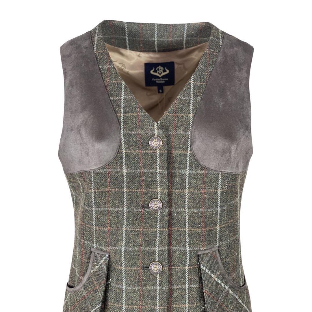 Chaleco Caza Mujer Pasión Morena 08034 Verde Tiro Tweed Largo 5/5