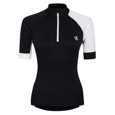 Dames compassion iii jersey fietstrui (zwart/wit)