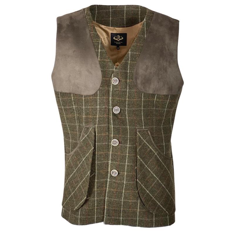 Chaleco Caza Hombre Pasión Morena 07026 Verde Tiro Tweed Largo