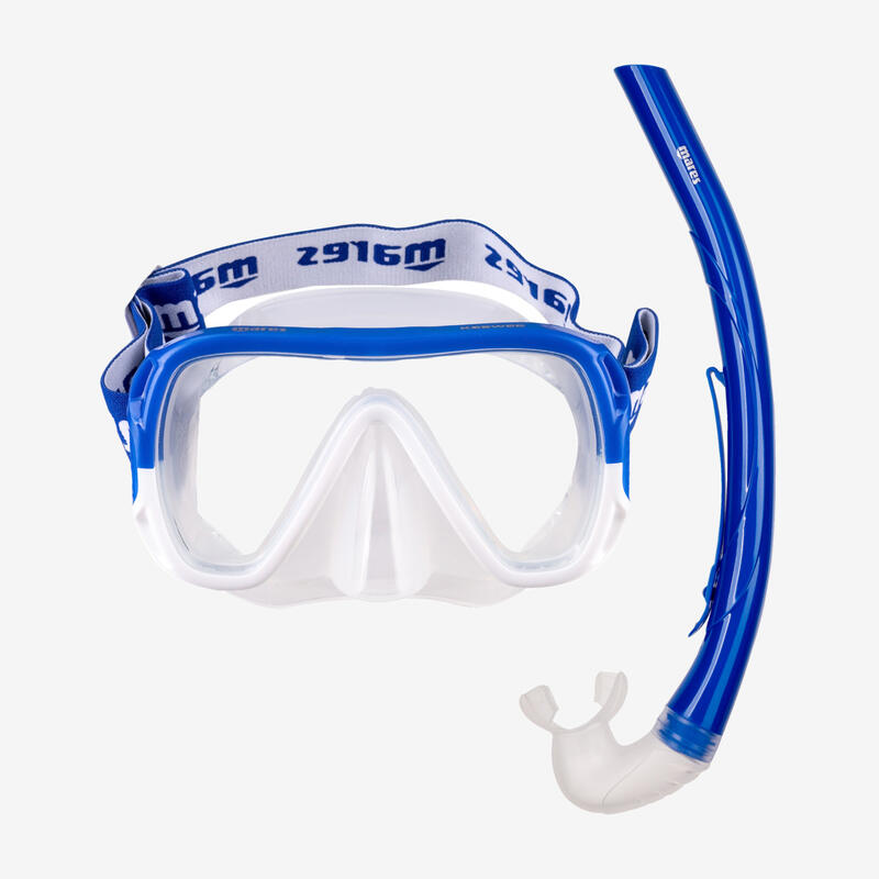 Máscara e Tubo de Snorkeling Adulto Combo Keewee  Azul