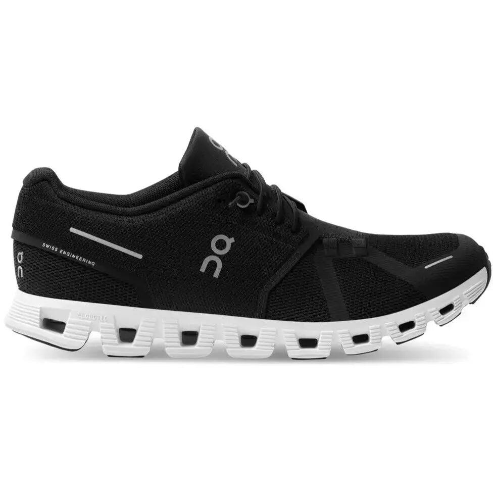 Sapatilhas Cloud 5 homem preto branco corrida Homem Preto On Running