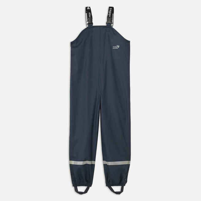 MUDDY PUDDLES Kids Navy Blue Waterproof Dungarees Recycled