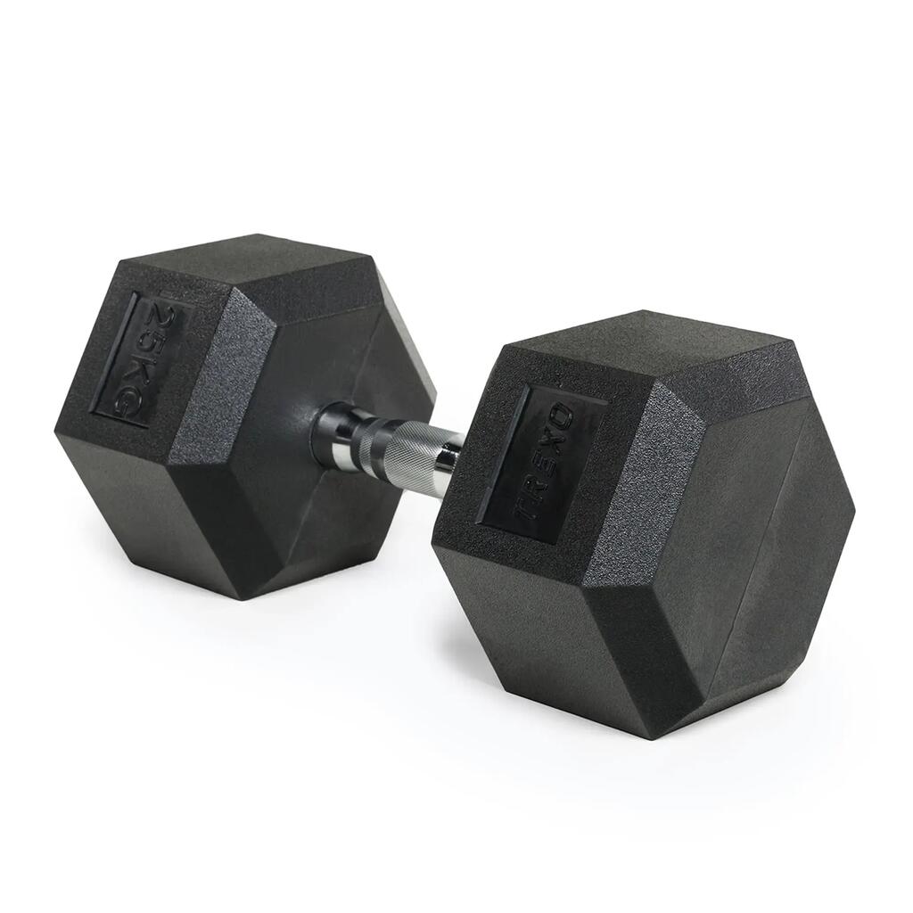 XTREXO Hex Rubber Dumbbell 15 kg