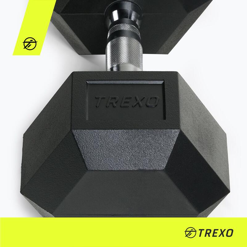 Haltères TREXO caoutchoutés 4