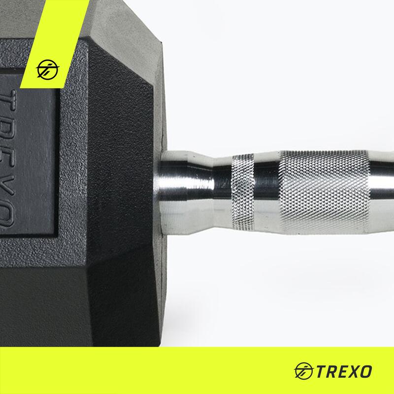 Haltère TREXO caoutchouté Hexagonale 3