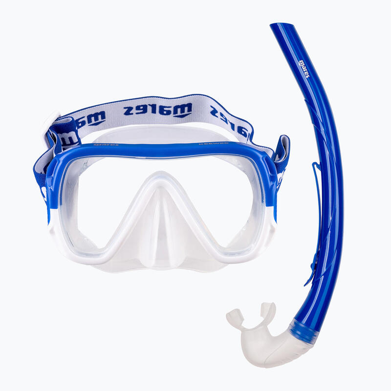 Kit de Snorkeling Combo Keewee Masque et Tuba Adult Bleu/Transparent