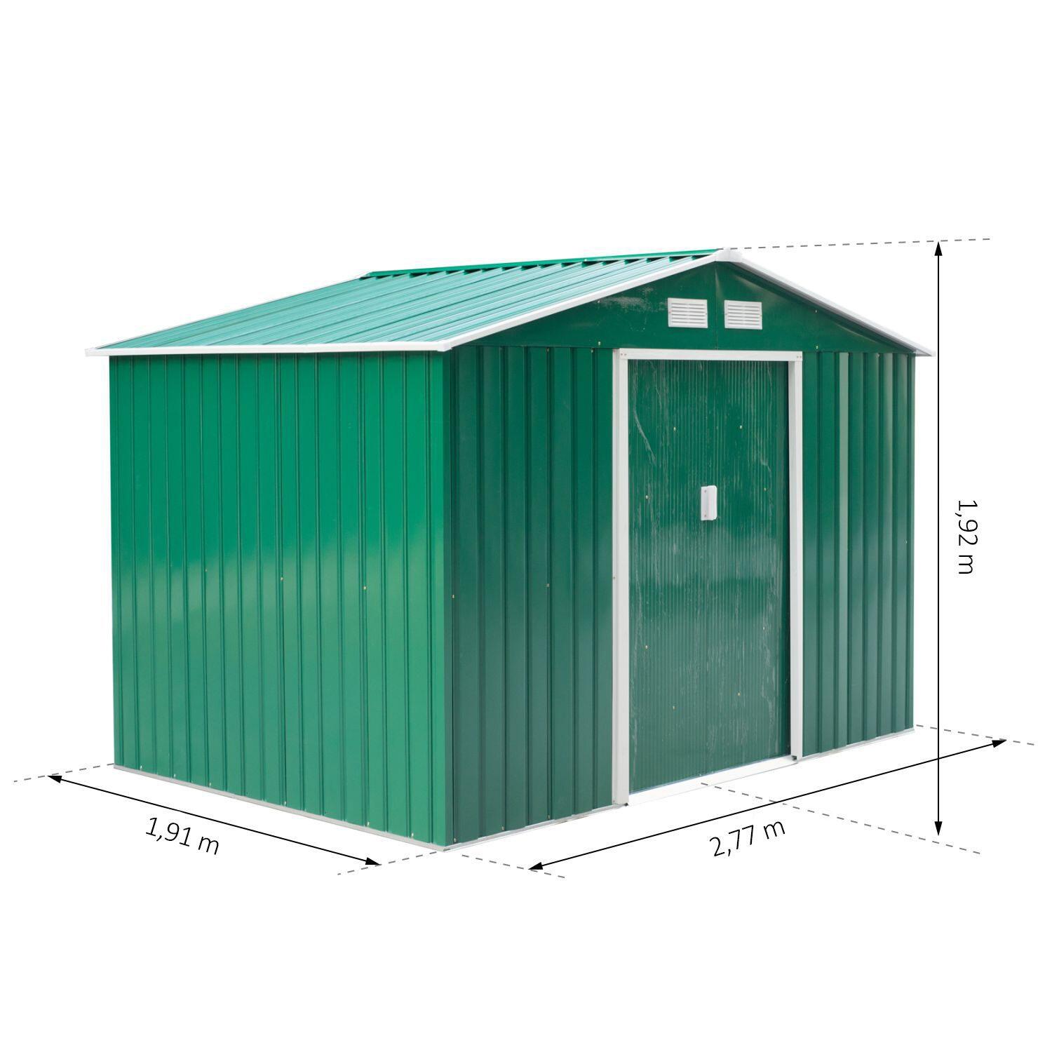 Abrigo de armazenamento 277x195x192 cm verde outsunny