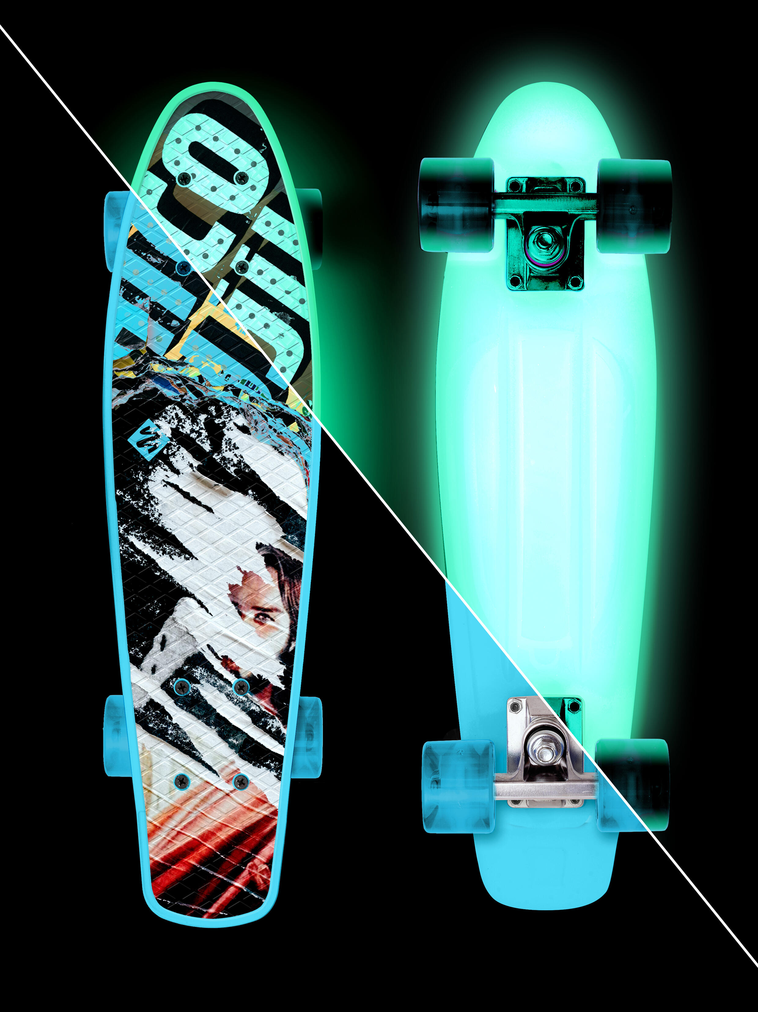 STREET SURFING Cruiser Beach Board Glow Rough Poster