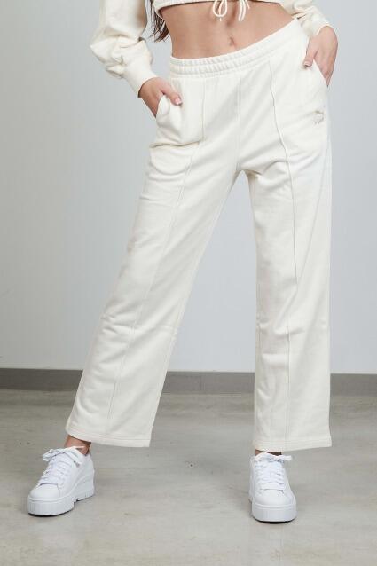 Pantalones Mujer Puma Pantalones Classics Straight Sweatpan Blanco 5/5