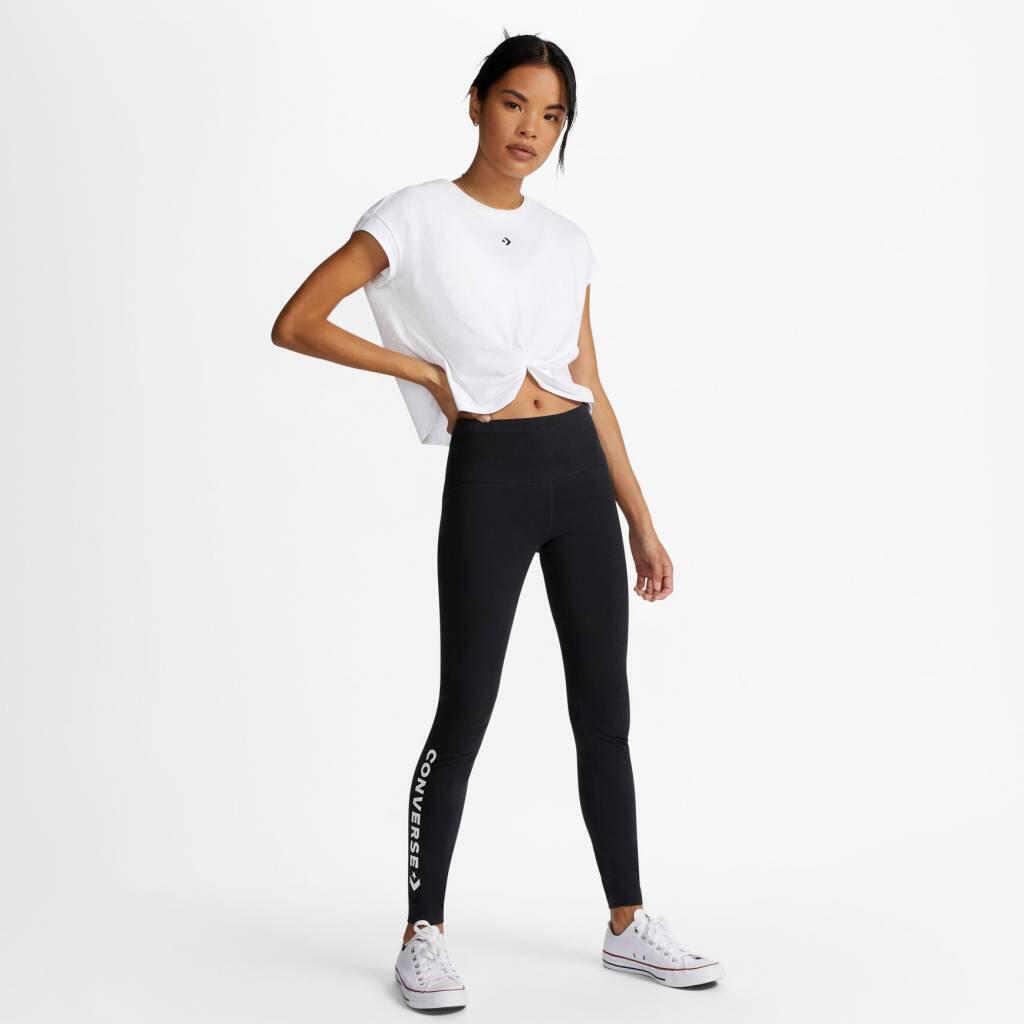 Calças Legging Wordmark Converse para mulher Preto 4/5