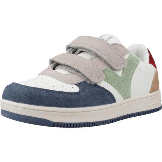 Basket à scratch pour enfant TIEMPO SCRATCH CUIR FENDU MULTICOLORE