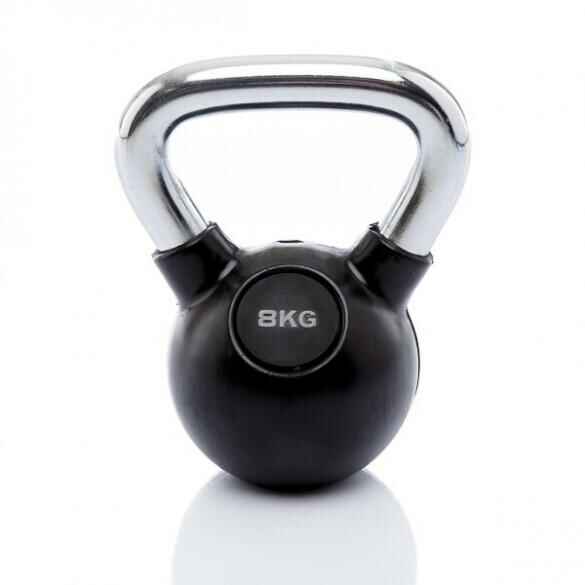 Muscle Power Rubber Kettlebell - Schwarz - 8 kg