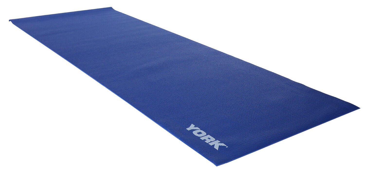 York PVC Yoga Mat with Carrying Strap (Blue)