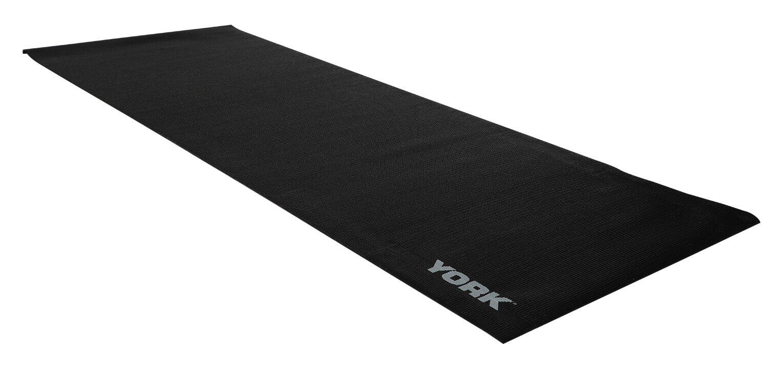York PVC Yoga Mat with Carrying Strap (Black)