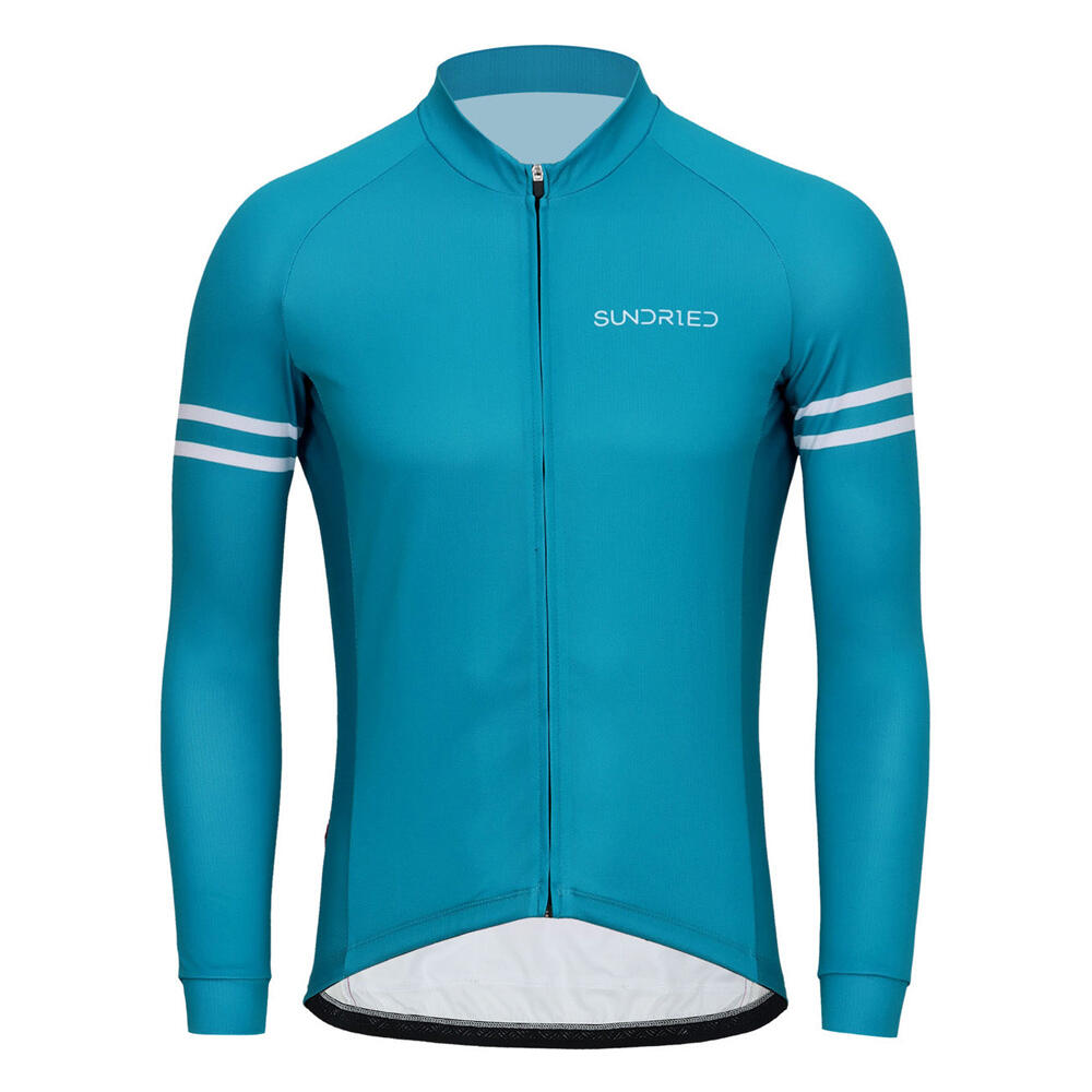 SUNDRIED Turquoise Mens Long Sleeve Cycle Jersey