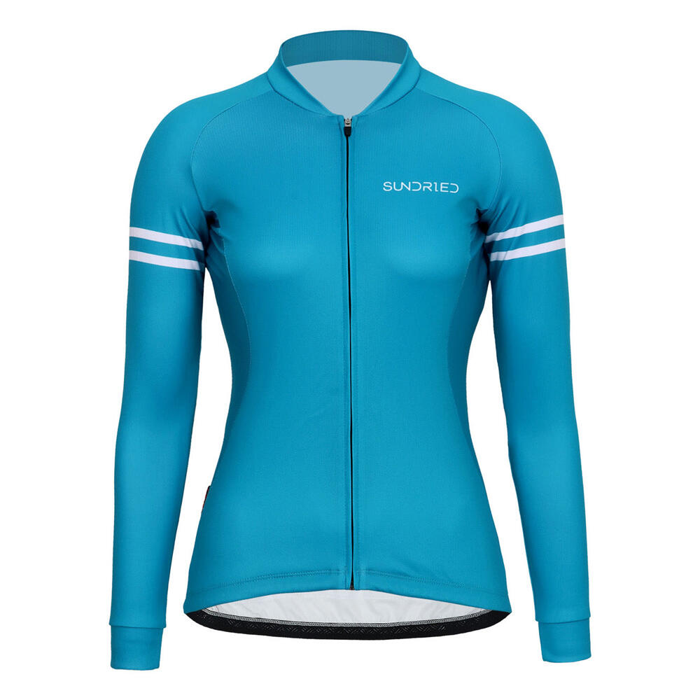 SUNDRIED Turquoise Womens Long Sleeve Cycle Jersey