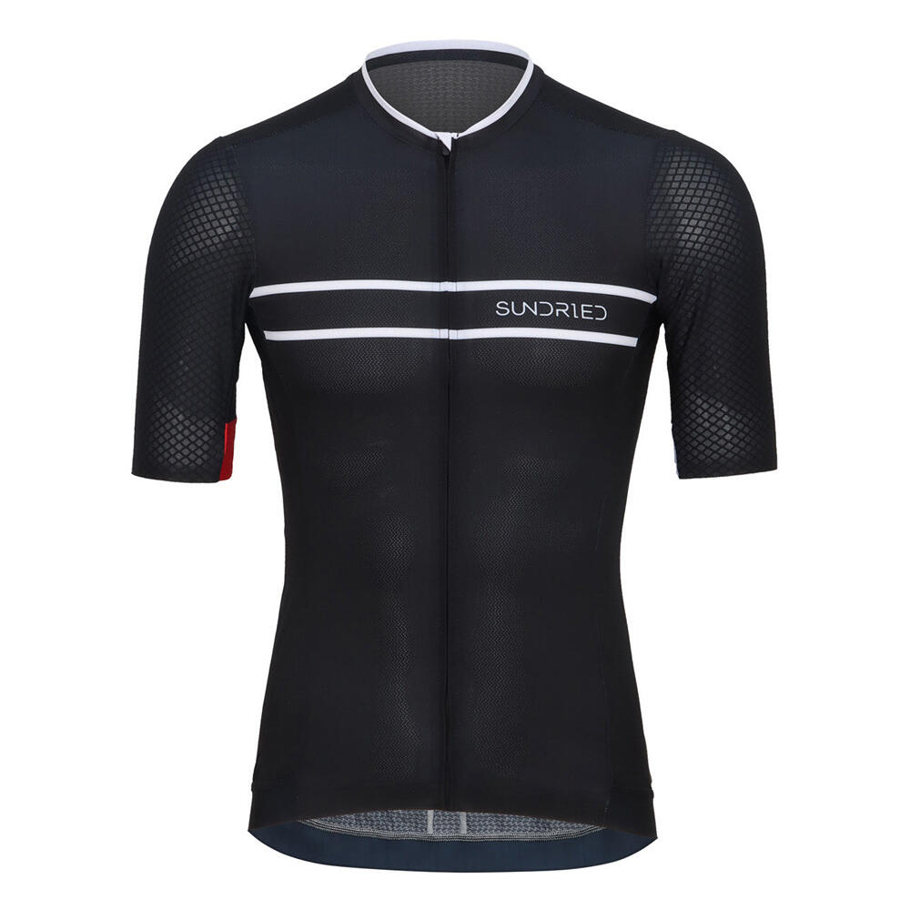SUNDRIED Pro Mens Black Short Sleeve Cycle Jersey