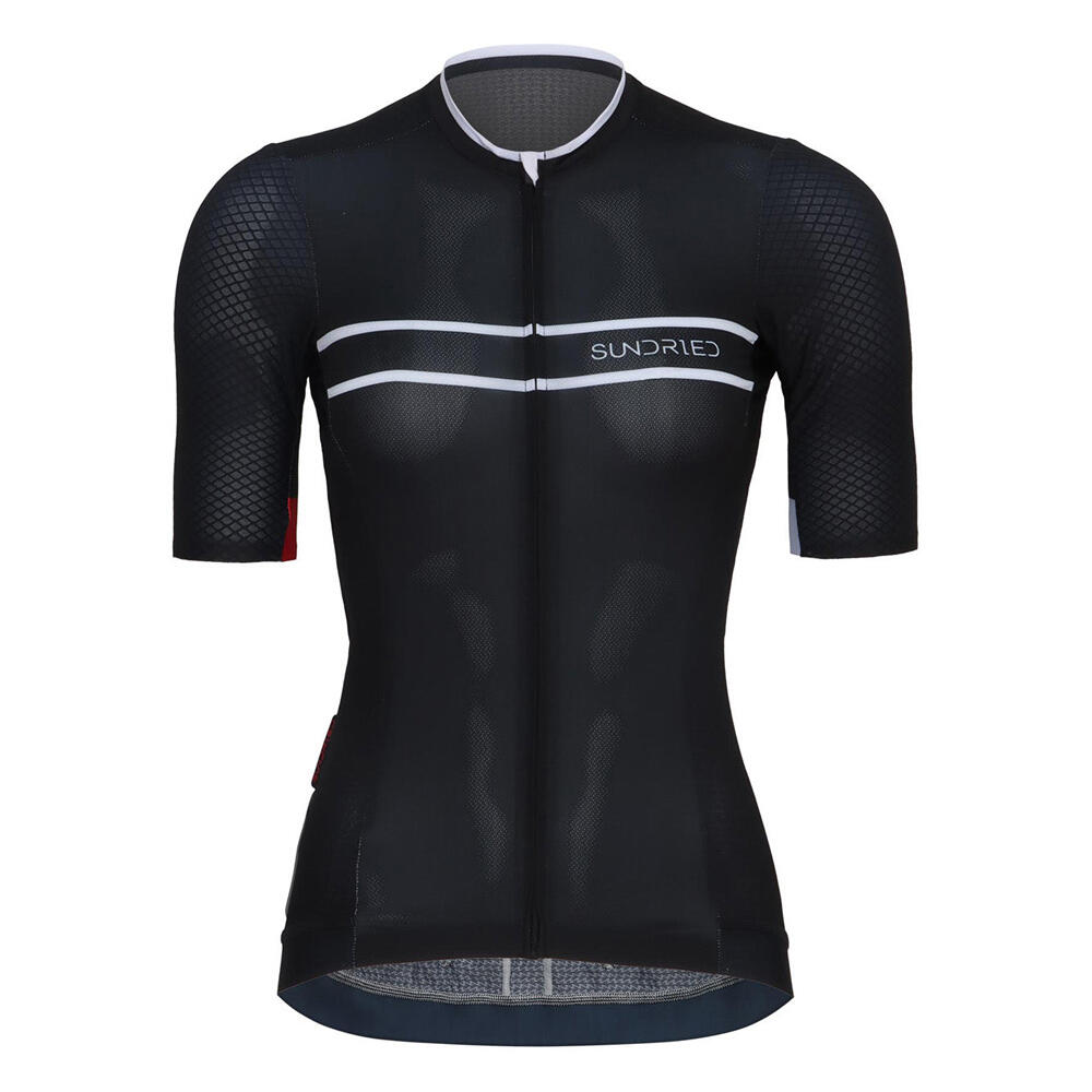 SUNDRIED Pro Womens Black Short Sleeve Cycle Jersey