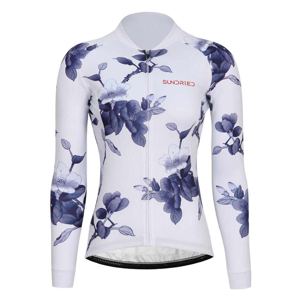 SUNDRIED Floral Womens Long Sleeve Training Cycle Jersey