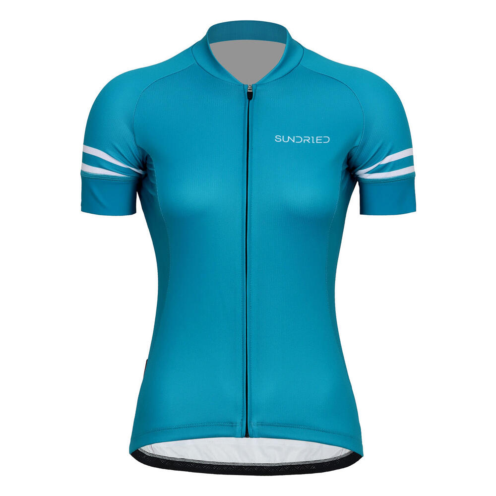 SUNDRIED Turquoise Womens Short Sleeve Cycle Jersey