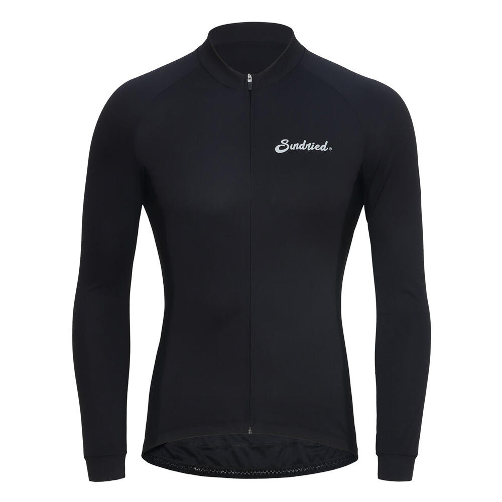 SUNDRIED Sport Mens Black Long Sleeved Cycle Jersey