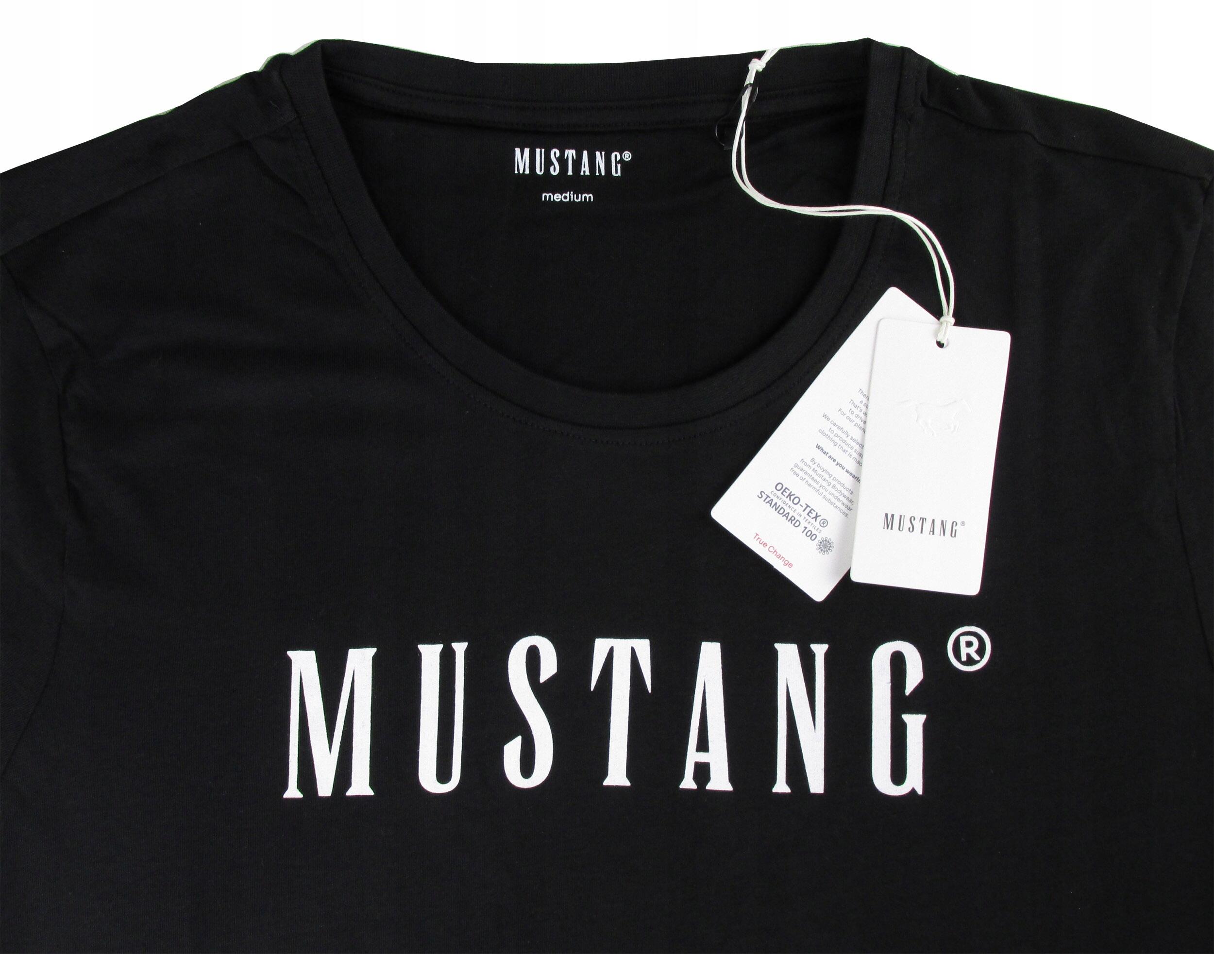 KOSZULKA męska MUSTANG 4222-2100-400 t-shirt sportowa czarna bawełniana M 2/4