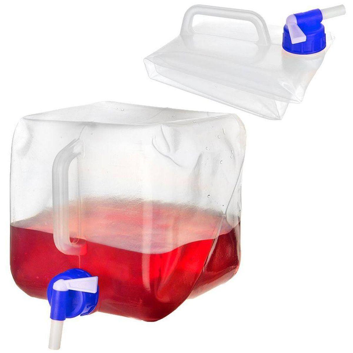 Réservoir d'eau pliable pratique 10L en blanc et bleu 2/3