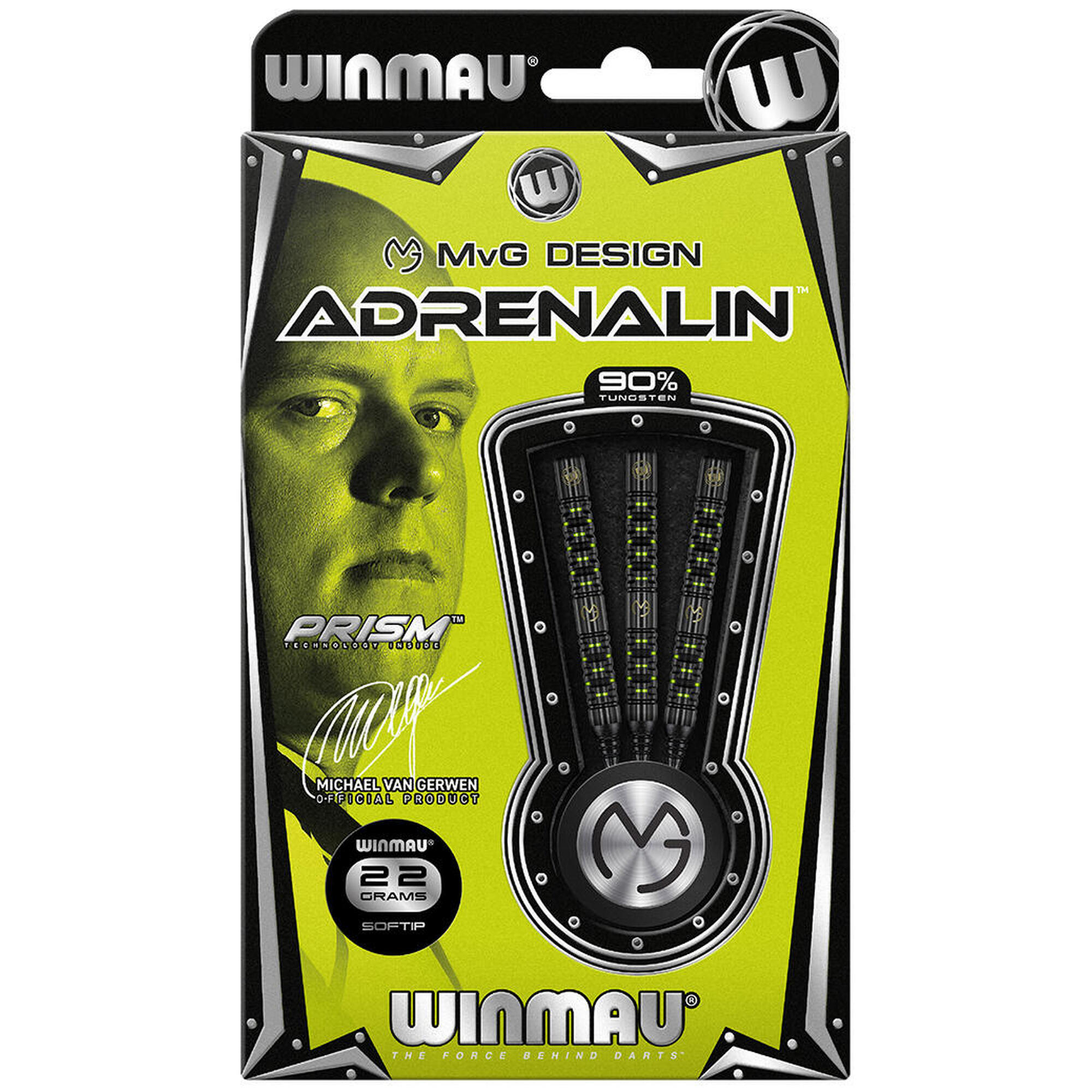 Dardos Winmau Michael Van Gerwen MvG Design Adrenalin 90% 22gr