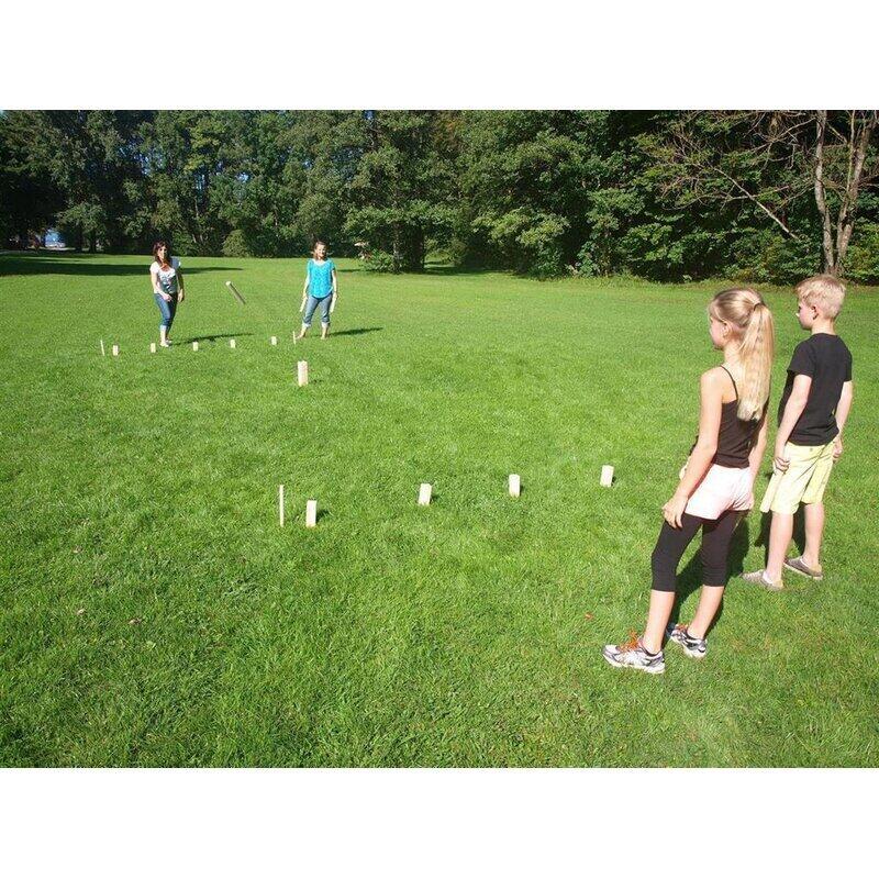 Juego de bolos skittles de madera Kubb Schildkröt FSC marrón