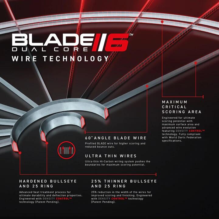 Cible Winmau Blade 6 Dual Core - Professionnelle