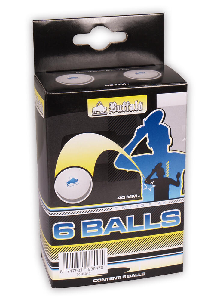 BUFFALO Tafeltennisballen Buffalo 3* Competitie 6st. Celluloidvrij