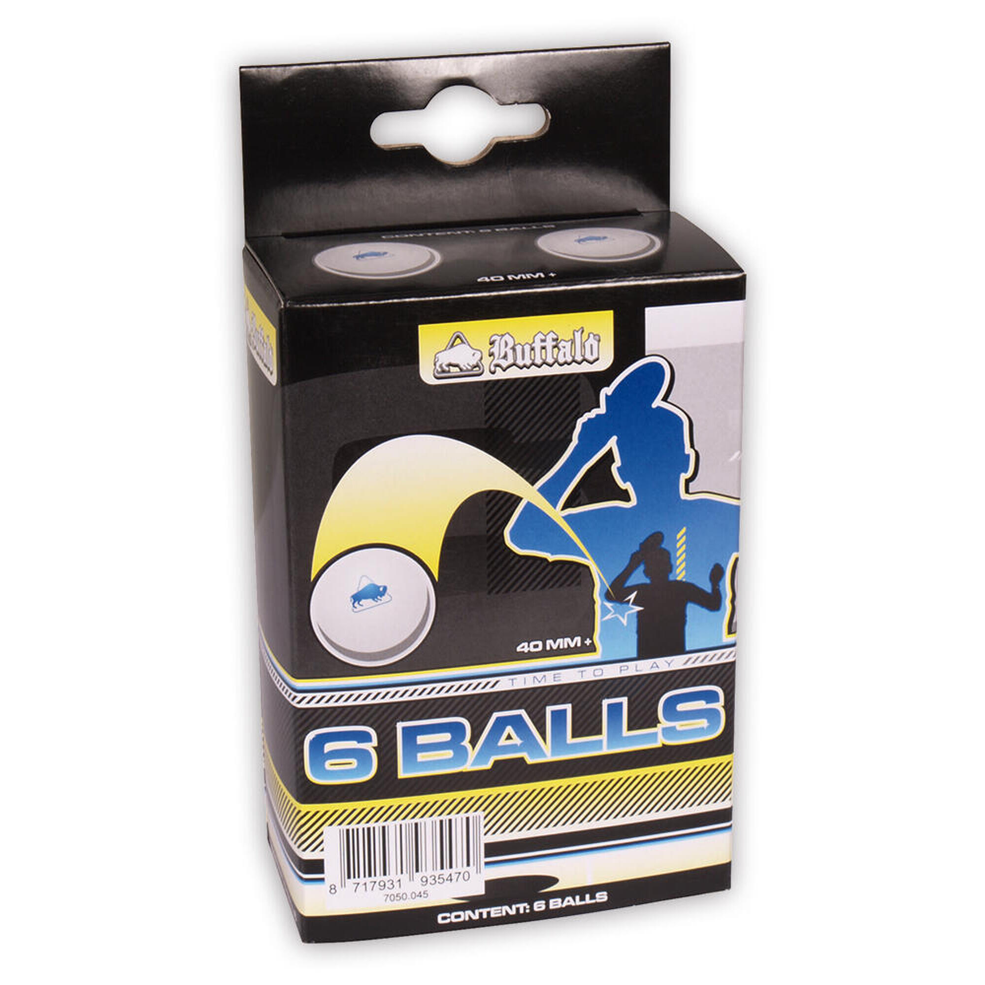 Balles de tennis de table Buffalo 3* Ligue 6pcs. Sans celluloïd