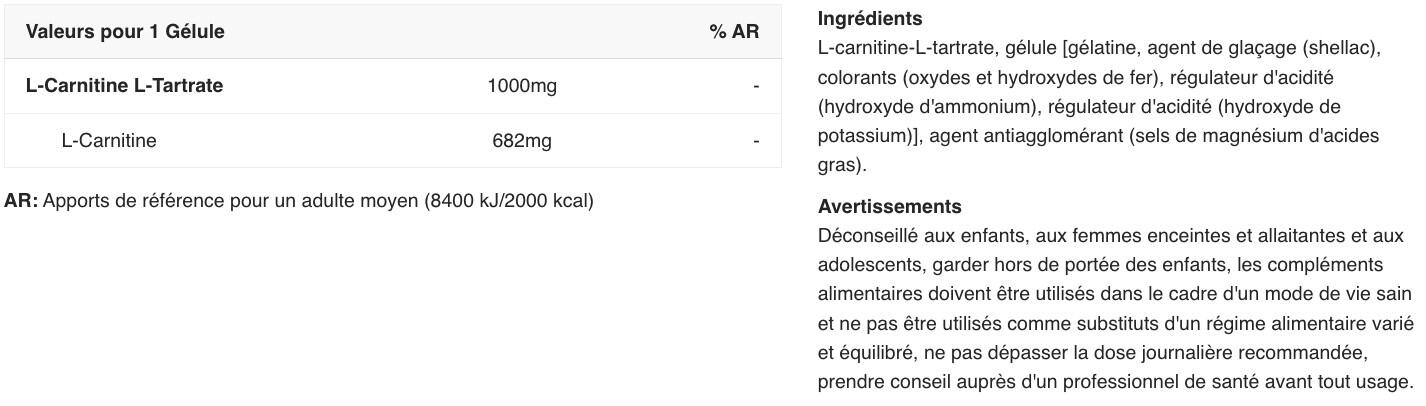 L-Carnitine - Mega Carni 1000 - 60 Gélules 2/5