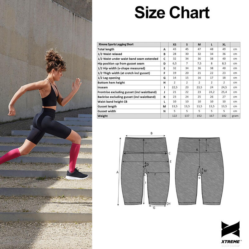 Damski zestaw sportowy Xtreme - krótkie legginsy + biustonosz sportowy - Różowy