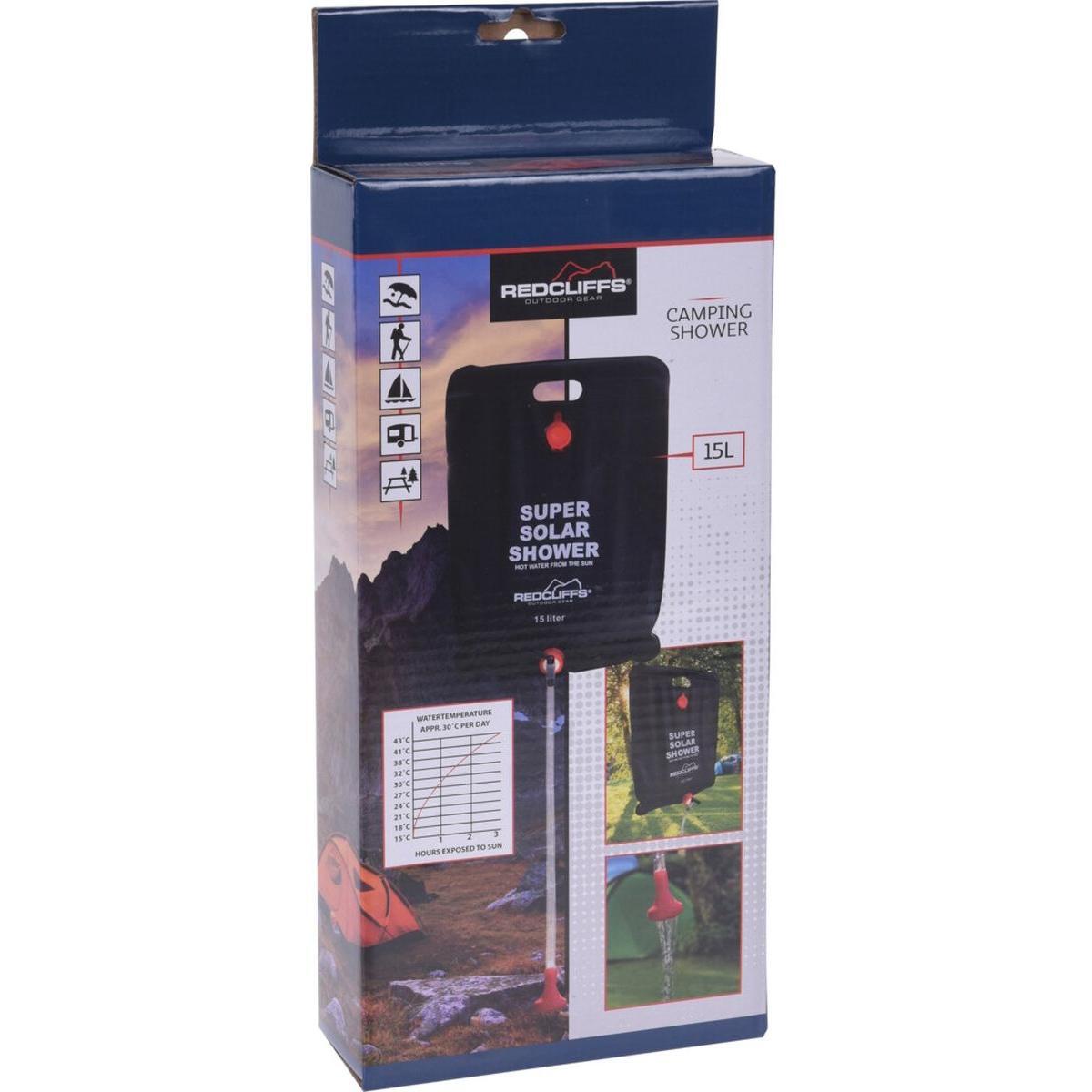 Com-four Douche Solaire Camping 15L – Portable, Chauffe Au Soleil, Idéale Plage Et Jardin