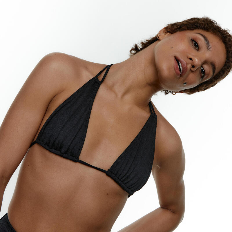Haut de bikini multiposición Bessie jacquard pour femmes Black Limba