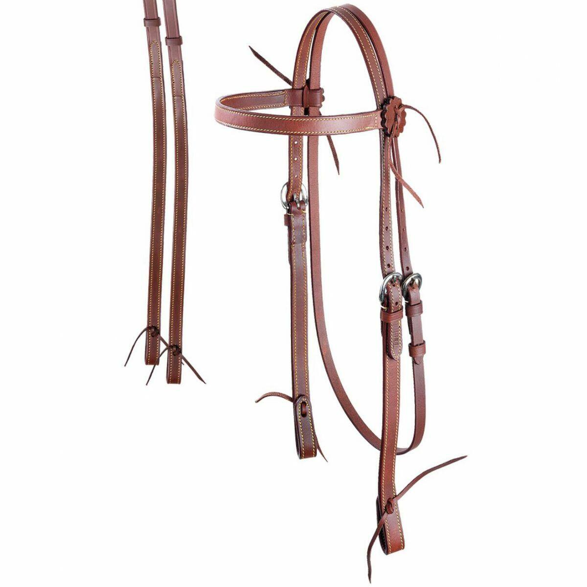 Smooth fat leather bridles for Tattini Western horses