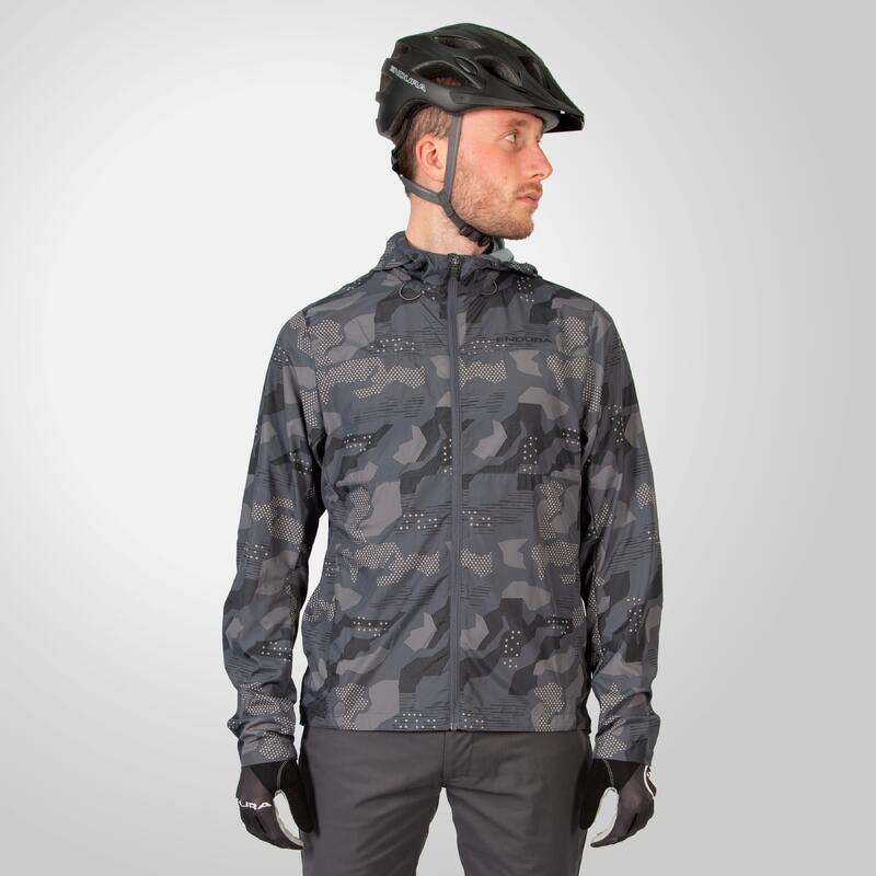 Endura Hummvee windproof shell jacket Grey Camo L