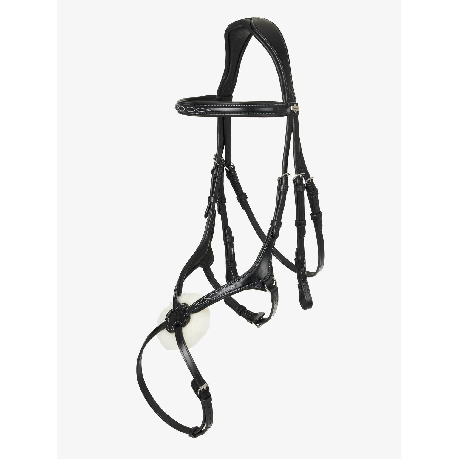 Bridon équitation pour cheval muserolle croisée LeMieux Grackle 1/7