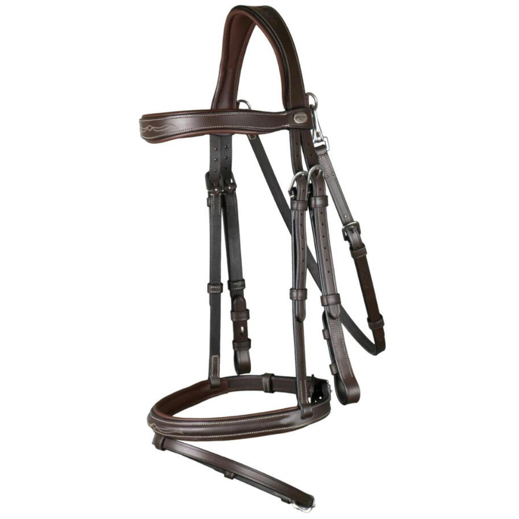 English-combined riding halter with Dy'on snap hook