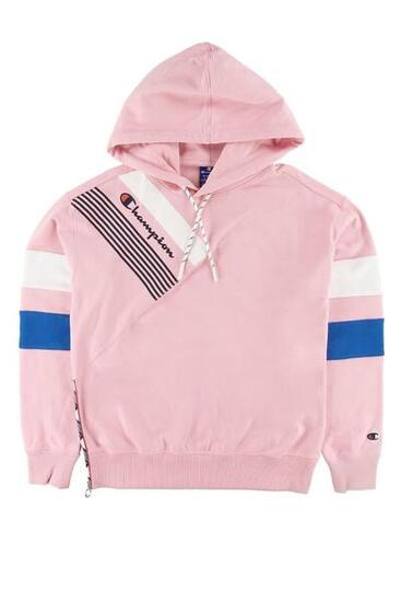 Felpa da donna Champion Sweatshirt HD in cotone con cappuccio rosa