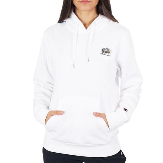 Felpa da donna Champion Sweatshirt HD in cotone con cappuccio bianca