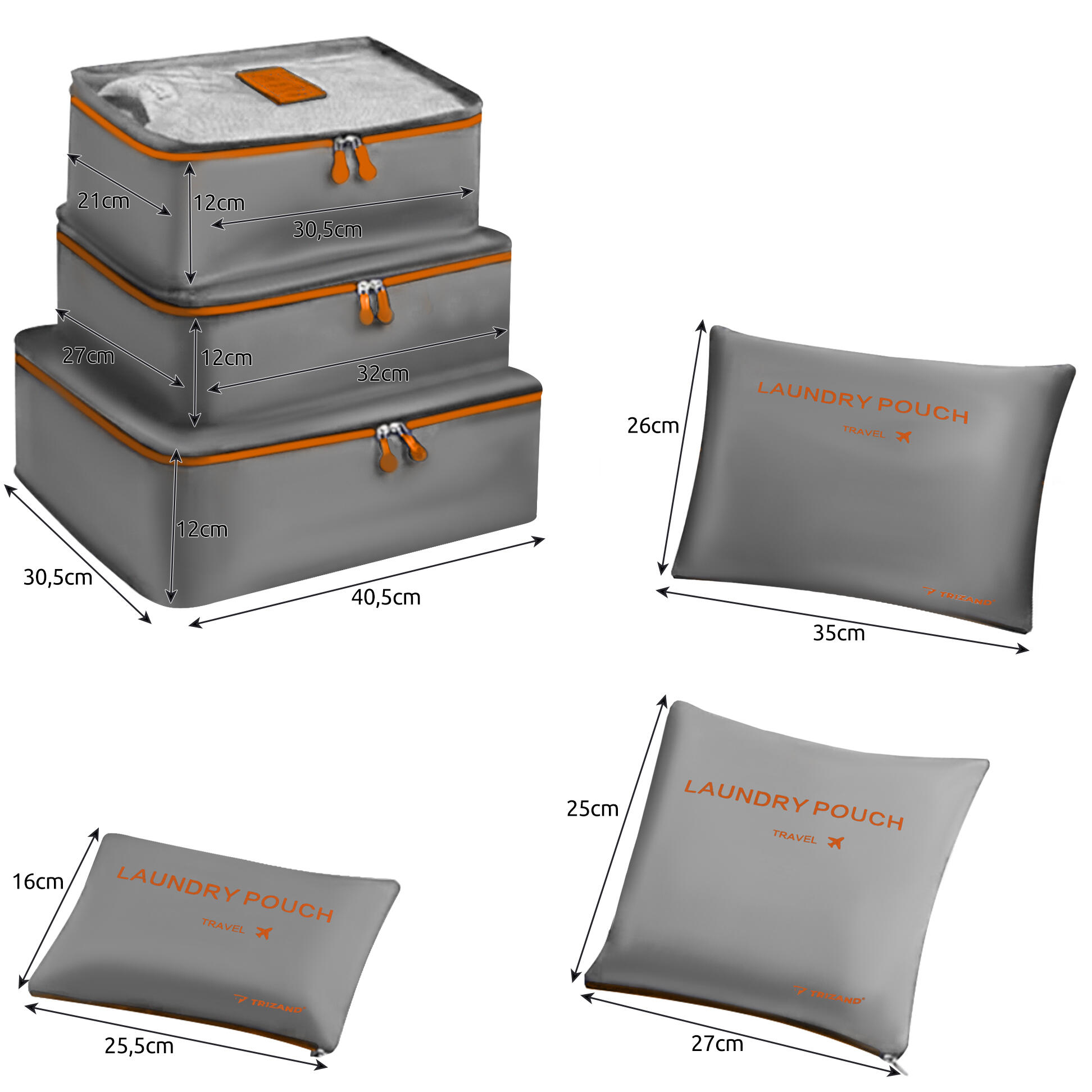Organizer Podróżny do Walizki Torby Etui Zestaw Torba x 6 na Ubrania Buty 2/7
