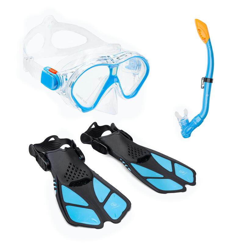 Zestaw do snorkelingu dziecięcy AQUASTIC Maska + Płetwy + Fajka