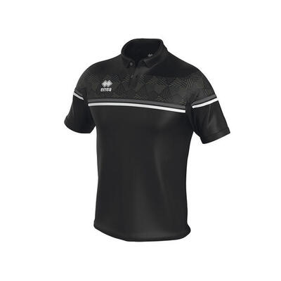 Polo errea dominic polo mc ad 07780 zwart voorkant wit volwassenen