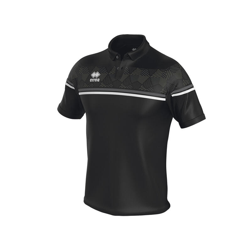 Polo Errea Dominic Polo Mc Ad 07780 Noir Avant Blanc Adulte