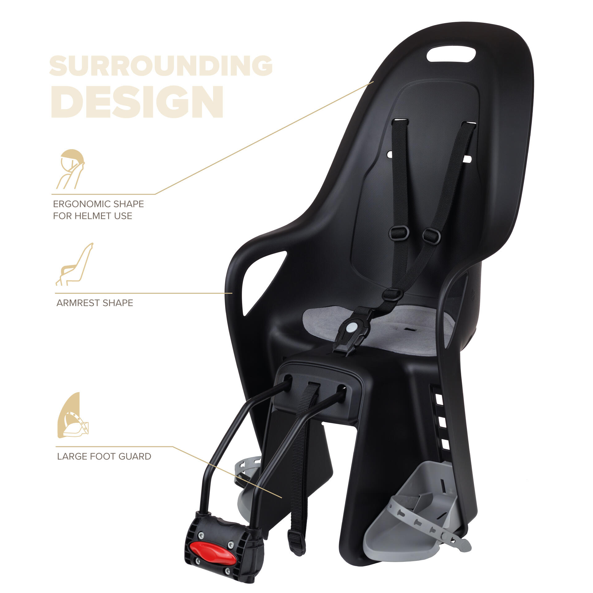 Silla Bicicleta fijácion Trasera Cuadro KOARI Amarillo/Gris 6/8